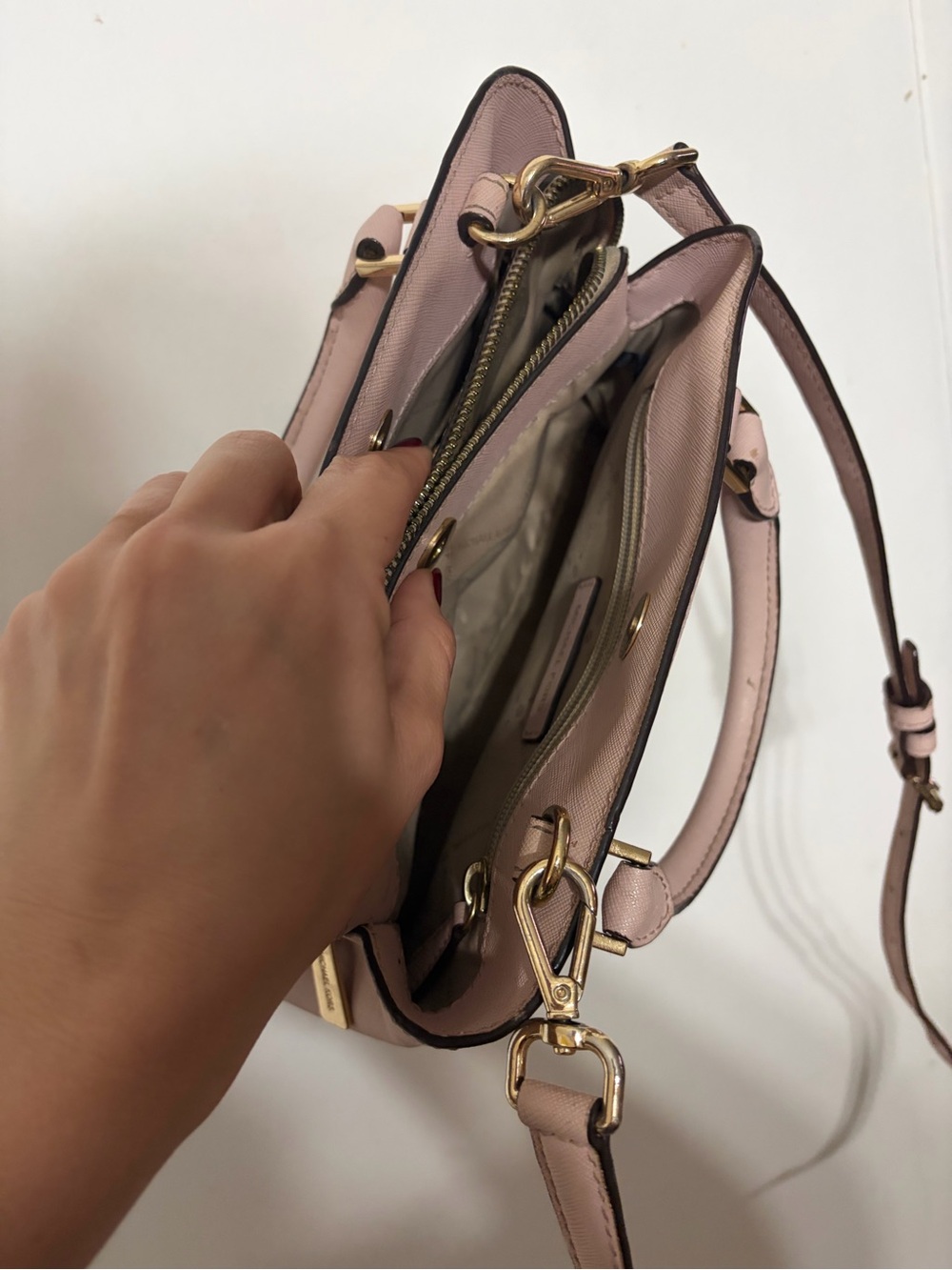 Michael Kors Blush Pink Saffiano Leather Crossbody Satchel - Picture 5 of 6